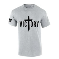 Trenz Shirt Company Mens Christian Victory Cross Jesus Short Sleeve T-shirt-Sports Grey-xxl