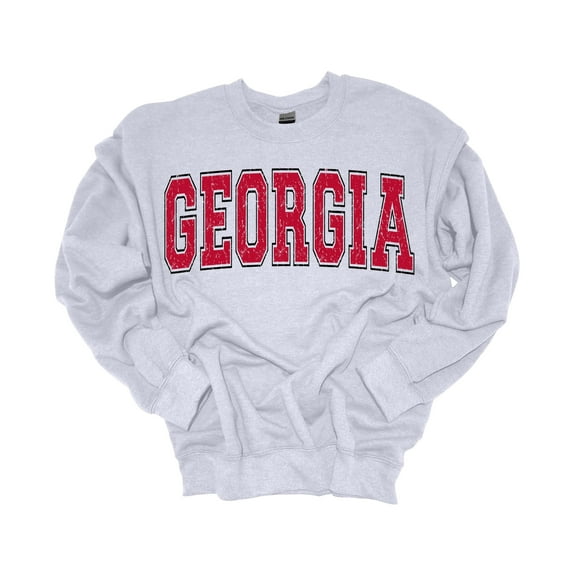 Trenz Shirt Company Mens College Football Varsity Team Name Crewneck Sweatshirt-Georgia-Large
