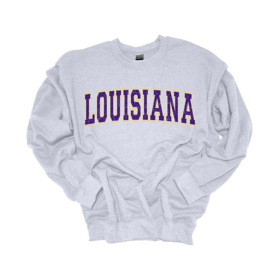 Trenz Shirt Company Mens College Football Varsity Team Name Crewneck Sweatshirt-Louisiana-Large