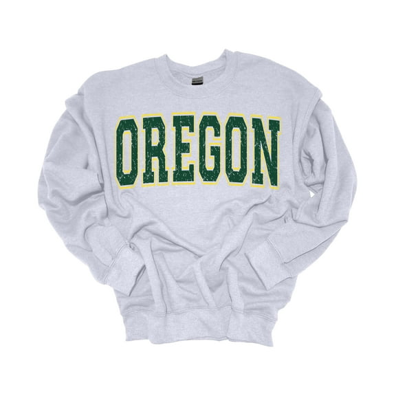 Trenz Shirt Company Mens College Football Varsity Team Name Crewneck Sweatshirt-Oregon-Large