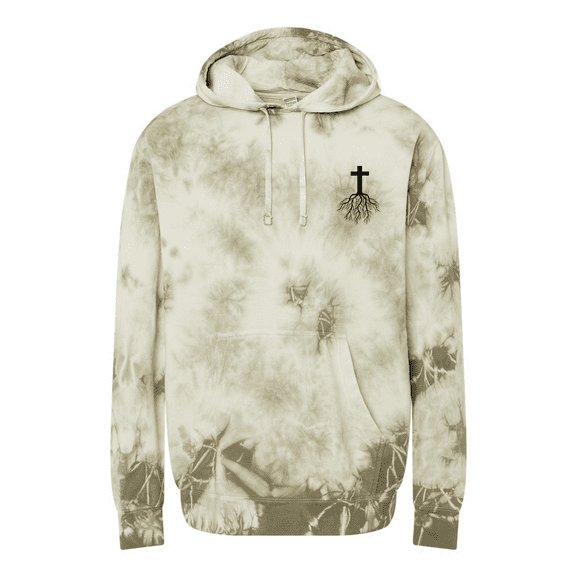 Trenz Shirt Company Mens Cross Root Crest Christian Tie-Dye Hoodie-Olive-xl