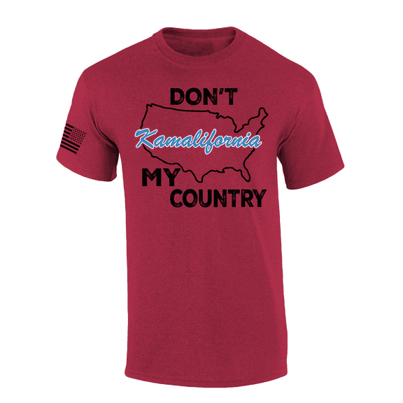 Trenz Shirt Company Mens Don't Kamalifornia My Country Short Sleeve T-Shirt-Antique Cherry-4X-Large
