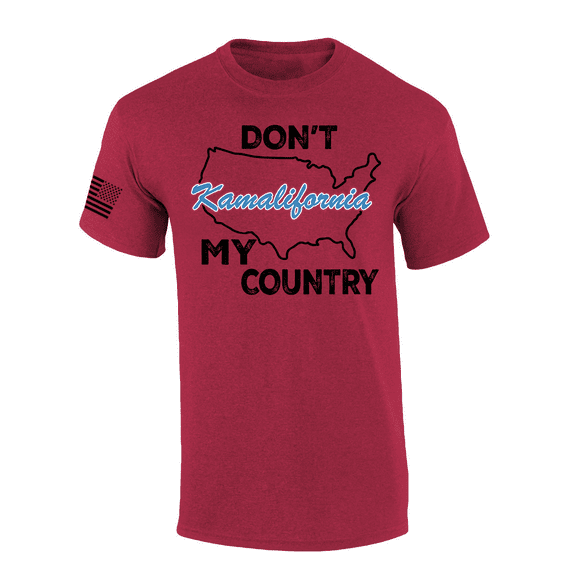 Trenz Shirt Company Mens Don't Kamalifornia My Country Short Sleeve T-Shirt-Antique Cherry-Medium