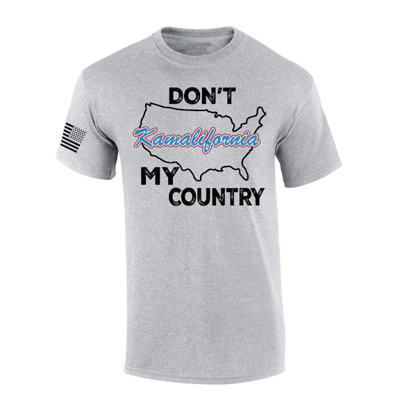 Trenz Shirt Company Mens Don't Kamalifornia My Country Short Sleeve T-Shirt-Sport Grey-Small