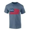 thumbnail image 1 of Trenz Shirt Company Mens Fathers Day Papa Flag Short Sleeve T-shirt-Heather Indigo-xl, 1 of 1