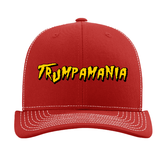 Trenz Shirt Company Mens Funny Grunge Trumpmania Mesh Back Trucker Hat-Red/White