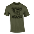 thumbnail image 1 of Trenz Shirt Company Mens Funny Political Thank The Amish MAGA Short Sleeve T-Shirt-Military-3X-Large, 1 of 1