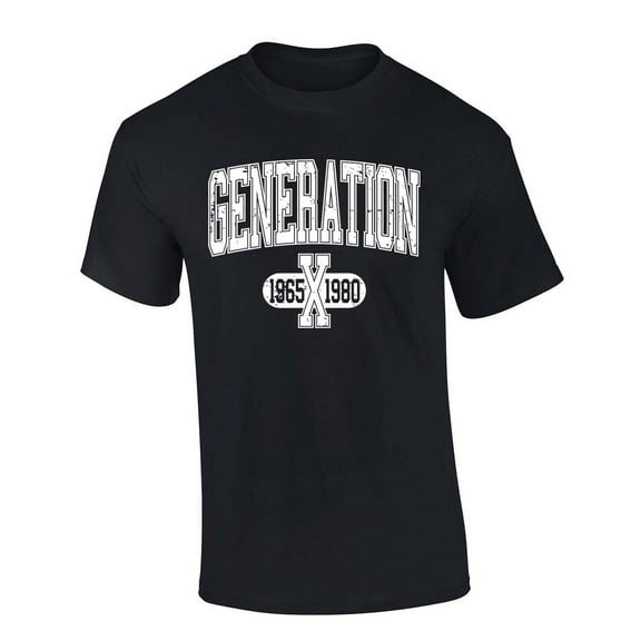 Trenz Shirt Company Mens Gen X Tshirt Generation X 1965-1980 Short Sleeve T-shirt-Black-4xl