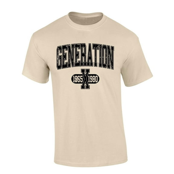 Trenz Shirt Company Mens Gen X Tshirt Generation X 1965-1980 Short Sleeve T-shirt-Sand-large