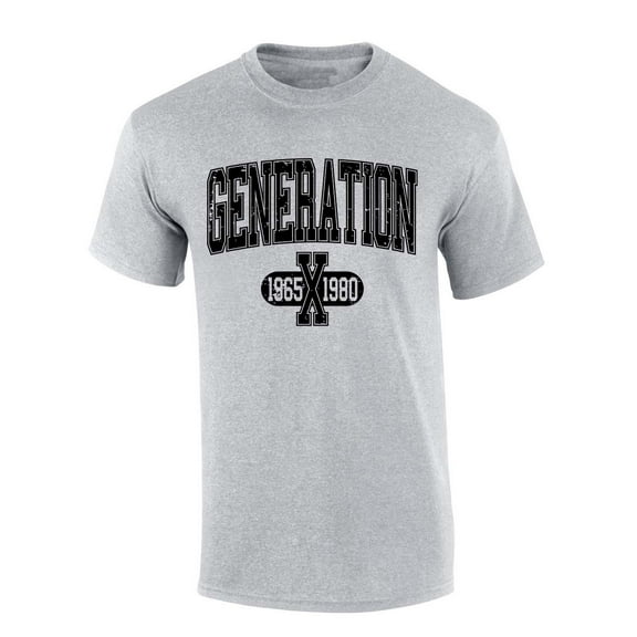 Trenz Shirt Company Mens Gen X Tshirt Generation X 1965-1980 Short Sleeve T-shirt-Sports Grey-xl