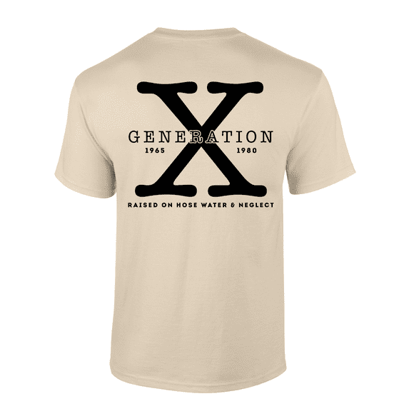 Trenz Shirt Company Mens Gen X Tshirt Generation X Raised On Hose Water and Neglect Short Sleeve T-shirt-Sand-4xl
