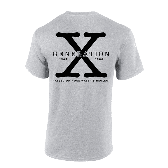 Trenz Shirt Company Mens Gen X Tshirt Generation X Raised On Hose Water and Neglect Short Sleeve T-shirt-Sports Grey-xxl