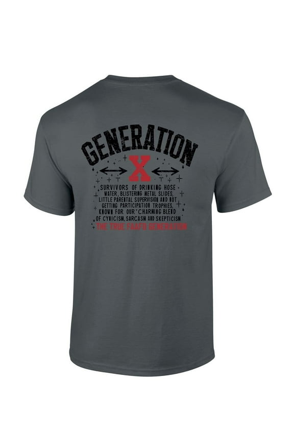 Mens Gen X Tshirt Generation X The FAAFO Generation Funny Short Sleeve T-shirt-Charcoal-large