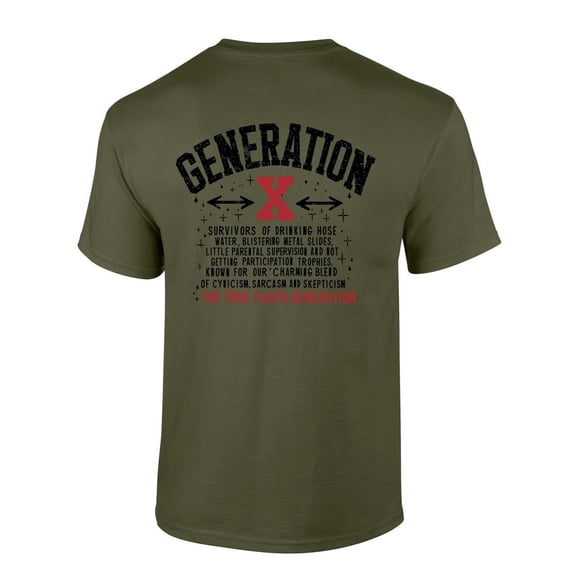 Trenz Shirt Company Mens Gen X Tshirt Generation X The FAAFO Generation Funny Short Sleeve T-shirt-Military Green-large