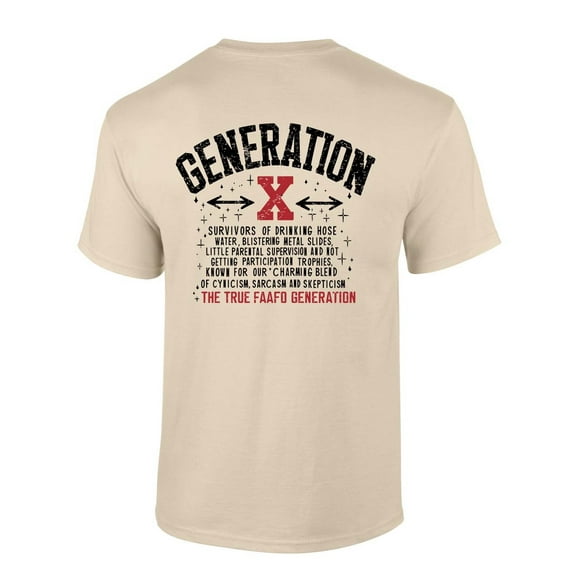Trenz Shirt Company Mens Gen X Tshirt Generation X The FAAFO Generation Funny Short Sleeve T-shirt-Sand-xxl