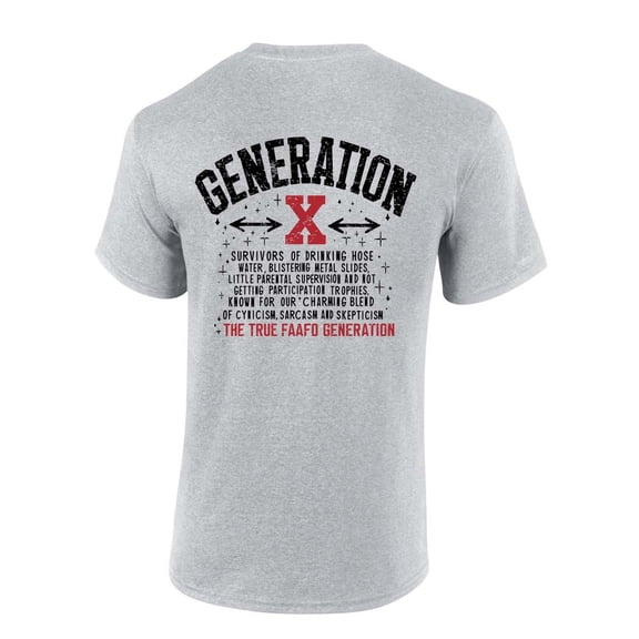 Trenz Shirt Company Mens Gen X Tshirt Generation X The FAAFO Generation Funny Short Sleeve T-shirt-Sports Grey-xxl