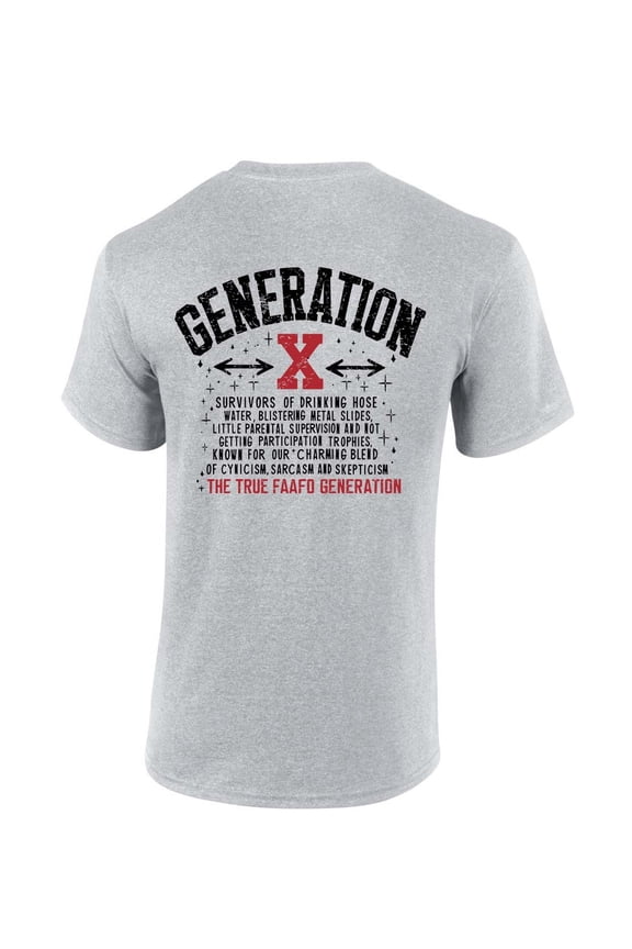 Mens Gen X Tshirt Generation X The FAAFO Generation Funny Short Sleeve T-shirt-Sports Grey-xxl
