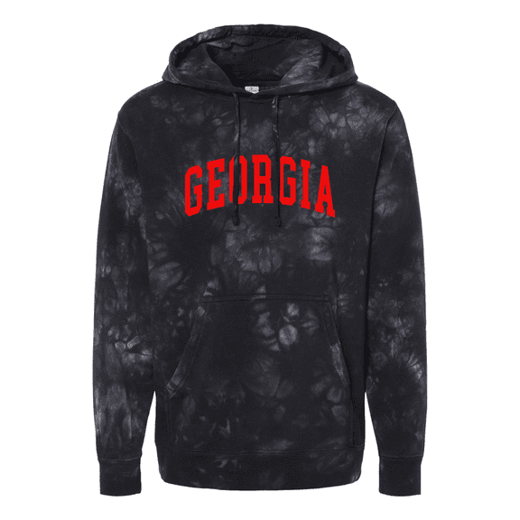 Trenz Shirt Company Mens Georgia College Football Tie-Dye Hoodie-Black-small