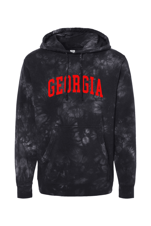 Mens Georgia College Football Tie-Dye Hoodie-Black-xxl