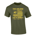 thumbnail image 1 of Trenz Shirt Company Mens Golden 47 American Flag The Golden Age Of America Short Sleeve T-Shirt-Military-xl, 1 of 1