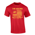 thumbnail image 1 of Trenz Shirt Company Mens Golden 47 American Flag The Golden Age Of America Short Sleeve T-Shirt-Red-small, 1 of 1