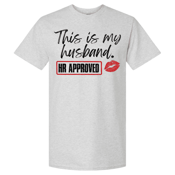 Trenz Shirt Company Mens Graphic Short Sleeve T-Shirt - This Is My Husband, HR Approved Design-Ash-small