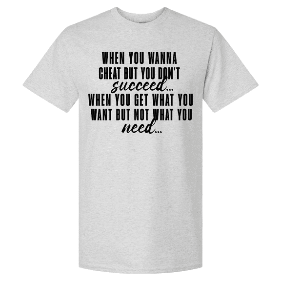 Trenz Shirt Company Mens Graphic Short Sleeve T-Shirt - When You Wanna Cheat Design-Ash-xl