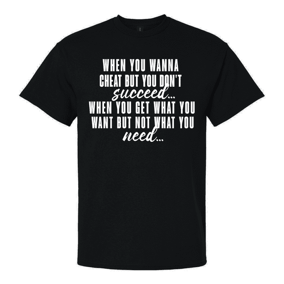 Trenz Shirt Company Mens Graphic Short Sleeve T-Shirt - When You Wanna Cheat Design-Black-xxxl