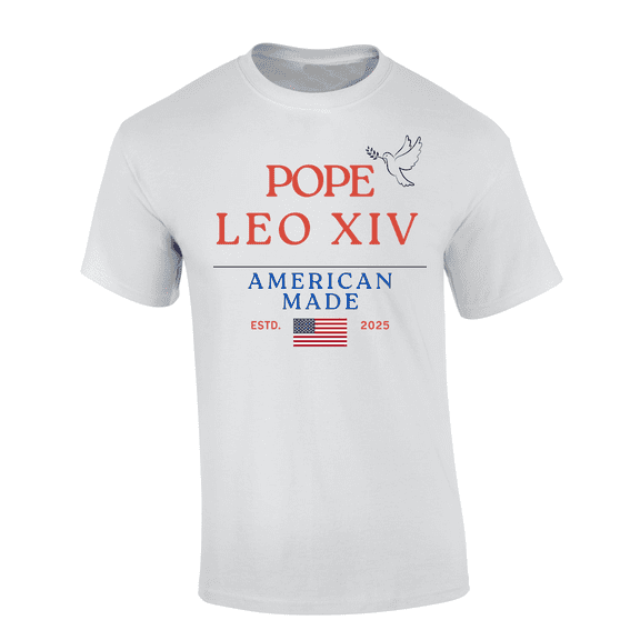 Trenz Shirt Company Mens Graphic T-Shirt - American Made Pope Leo XIV EST. 2025 Design-White-xxxl