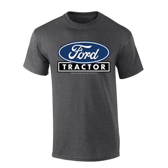 Trenz Shirt Company Mens Graphic T-Shirt - Distressed Ford Oval Tractor Design, Blue-Heather Grey-medium