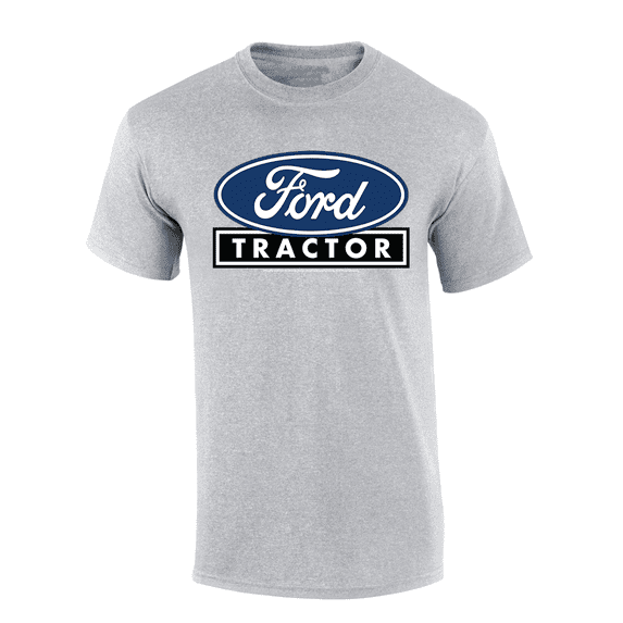 Trenz Shirt Company Mens Graphic T-Shirt - Distressed Ford Oval Tractor Design, Blue-Sports Grey-medium