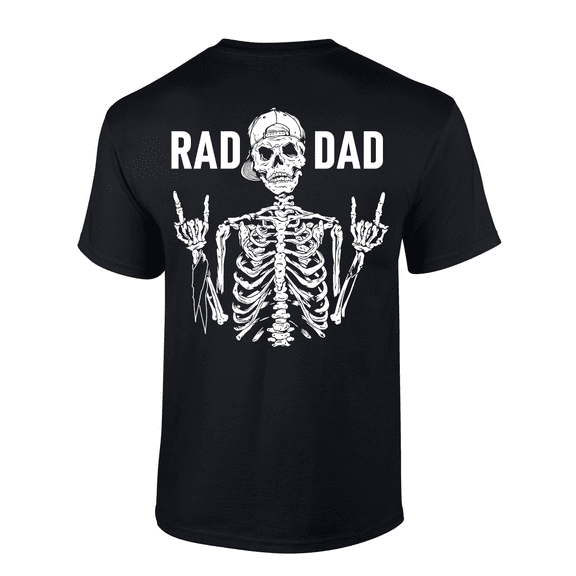 Trenz Shirt Company Mens Graphic T-Shirt - Rad Dad, Skeleton Rock On Symbol Design-Black-5xl
