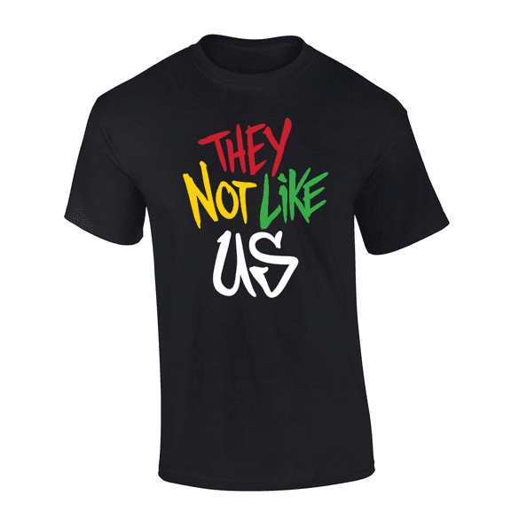 Trenz Shirt Company Mens Graphic T-Shirt - Red, Yellow, Green, White, They Not Like Us-Black-small