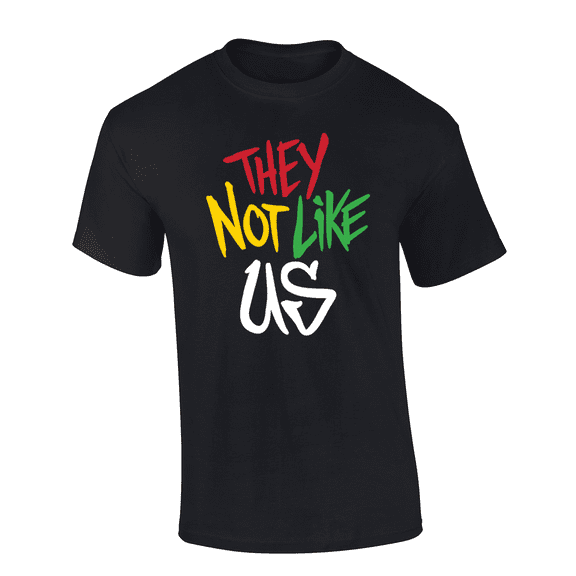 Trenz Shirt Company Mens Graphic T-Shirt - Red, Yellow, Green, White, They Not Like Us-Black-xl