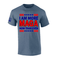thumbnail image 1 of Trenz Shirt Company Mens More MAGA Now Red Blue Stars Short Sleeve T-Shirt-Heather Indigo-XX-Large, 1 of 1