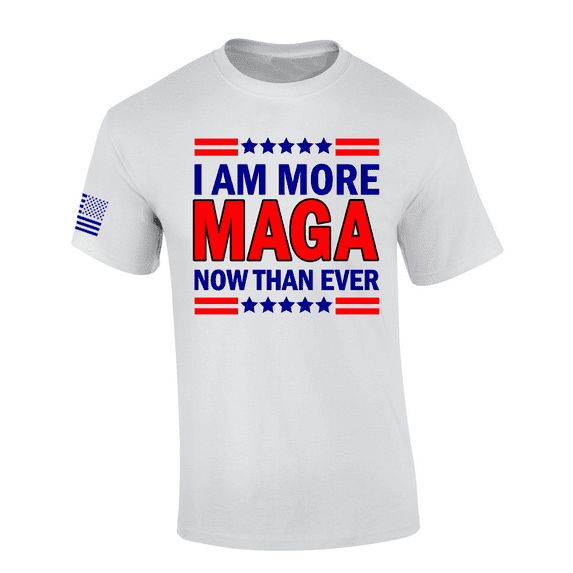 Trenz Shirt Company Mens More MAGA Now Red Blue Stars Short Sleeve T-Shirt-White-Medium