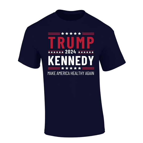 Trenz Shirt Company Mens Trump Kennedy Make America Healthy Again Short Sleeve T-Shirt-Navy-Small