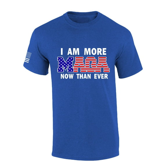 Trenz Shirt Company Mens Trump Tshirt More MAGA Now Than Ever Short Sleeve T-shirt-Heather Royal-xl