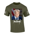 thumbnail image 1 of Trenz Shirt Company Mens Trump Tshirt Trump Official Portrait and Signature Short Sleeve T-shirt-Military Green-medium, 1 of 1