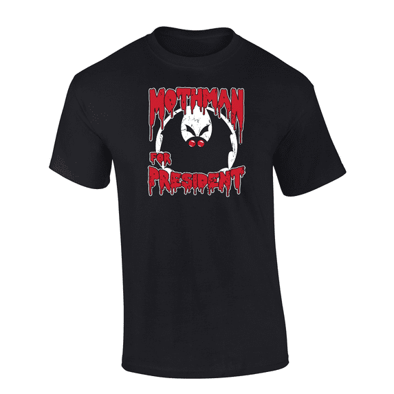 Trenz Shirt Company Mothman For President 2024 Short Sleeve Mens Graphic T-Shirt-Black-5xl