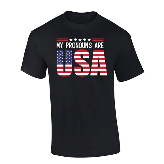 Trenz Shirt Company My Pronouns are USA Short Sleeve T-Shirt-Black-XL