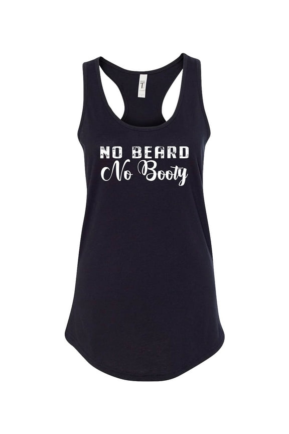 No Beard No Booty Ladies Racerback Tank Top-Black-medium