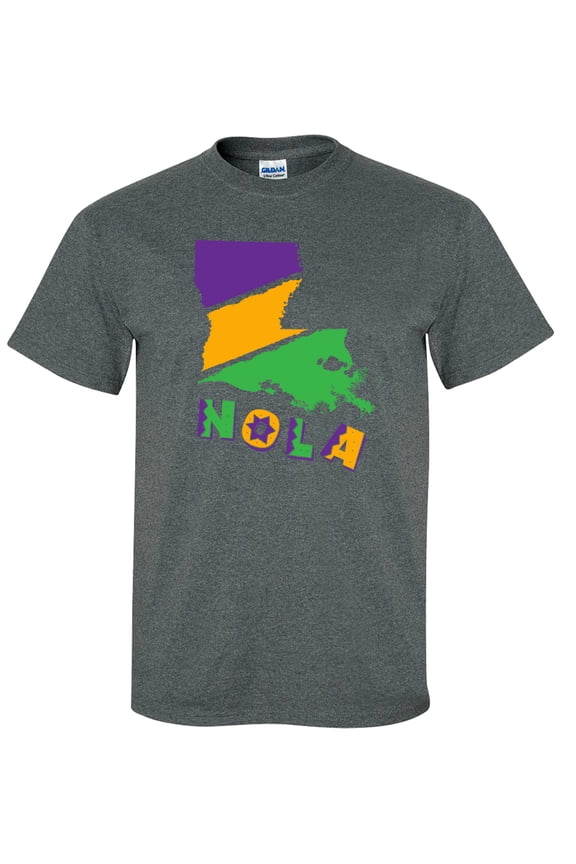 Nola State Unisex Short Sleeve T-shirt-Dark Heather Grey-Small