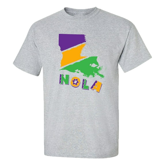 Trenz Shirt Company Nola State Unisex Short Sleeve T-shirt-Sports Grey-3XL