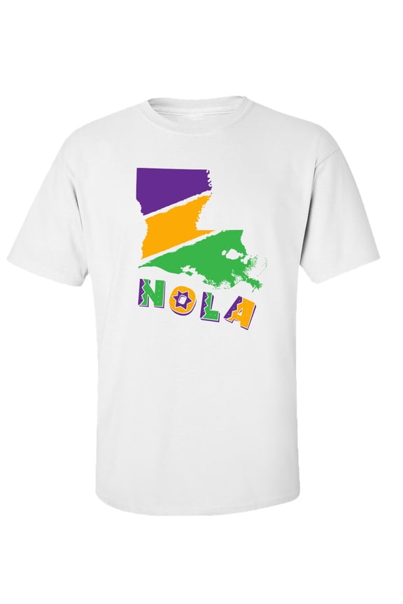 Nola State Unisex Short Sleeve T-shirt-White-2XL
