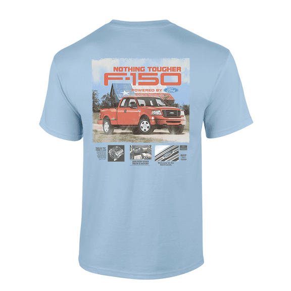 Trenz Shirt Company Nothing Tougher F-150 Powered By Ford Short-Sleeve Mens T-Shirt-Light Blue-small
