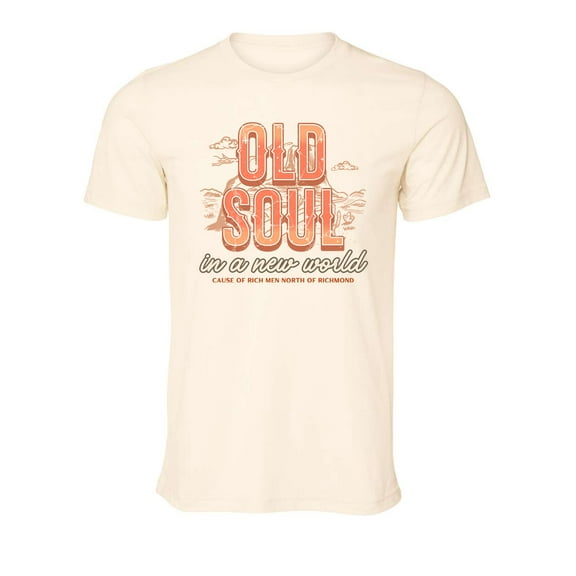 Trenz Shirt Company Old Soul in a New World Short Sleeve Graphic T-Shirt-Heather Neutral-Small