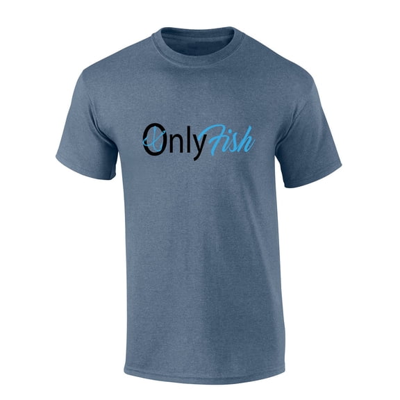 Trenz Shirt Company Onlyfish Funny Only Fish Short Sleeve T-shirt-Heather Indigo-xl