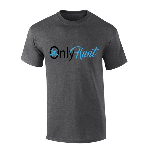 Trenz Shirt Company Onlyhunt Funny Only Hunt Short Sleeve T-shirt-Heather Grey-small