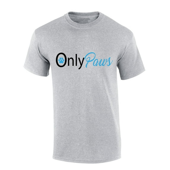 Trenz Shirt Company Onlypaws Funny Only Paws Short Sleeve T-shirt-Sports Grey-small